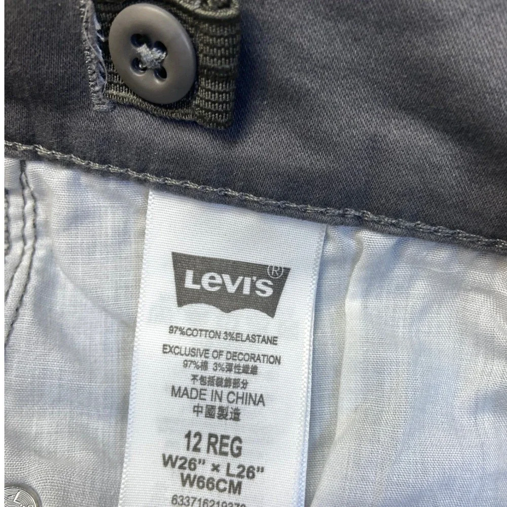 Levis 514 Straight Pants Kids 12 REG Grey Excellent Adjustable Waist‎ Cotton